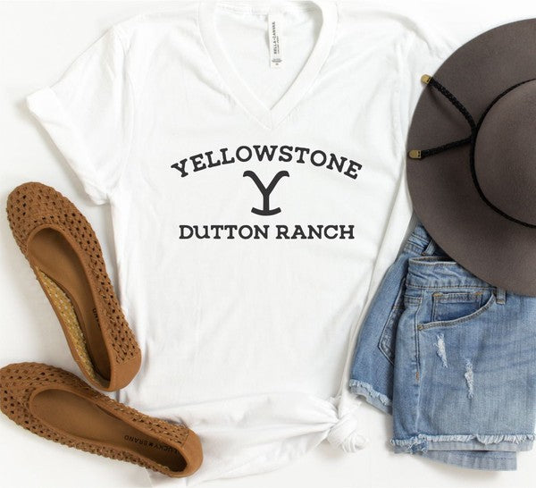 Yellowstone Dutton Ranch V Neck Tee