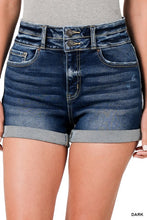 Load image into Gallery viewer, Cuffed Double Button Denim Shorts
