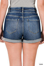 Load image into Gallery viewer, Cuffed Double Button Denim Shorts
