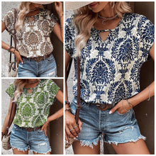 Load image into Gallery viewer, Printed Short Sleeve Blouse
