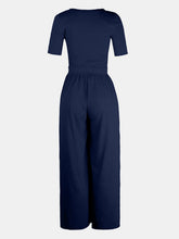 Load image into Gallery viewer, Scoop Neck Short Sleeve Jumpsuit
