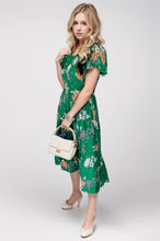 Load image into Gallery viewer, Smocked Printed Puff Sleeve Midi Dress
