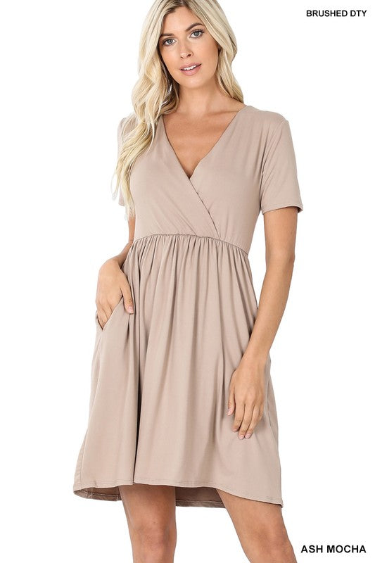 Buttery Soft Surpliced Dress with Pockets