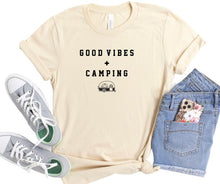 Load image into Gallery viewer, Good Vibes Plus Camping Softstyle Tee
