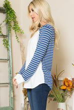 Load image into Gallery viewer, Knit Jersey Stripe Button Top

