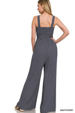 Load image into Gallery viewer, Smocked Striped Jumpsuit
