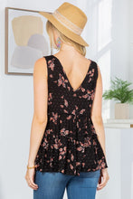 Load image into Gallery viewer, Swiss Dot Flower Print Ruffle Tiered Top
