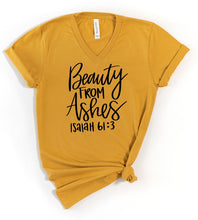 Load image into Gallery viewer, Plus Beauty From Ashes V Neck Graphic Tee

