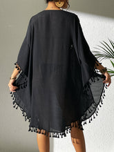 Load image into Gallery viewer, Tassel Cutout Scoop Neck Cover-Up Dress

