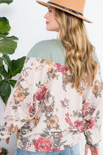 Load image into Gallery viewer, Floral Terry Mixed Casual Top
