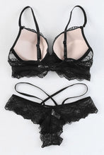 Load image into Gallery viewer, Victoria Lace Crochet Criss Cross Lingerie Set
