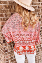 Load image into Gallery viewer, Open Front Printed Kimono Sleeve Cardigan
