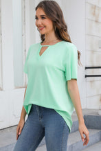 Load image into Gallery viewer, Cutout V-Neck Short Sleeve Top

