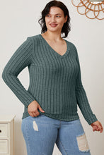 Load image into Gallery viewer, Ribbed V-Neck Long Sleeve Top
