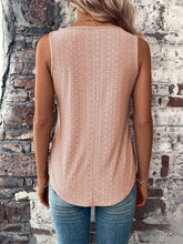 Load image into Gallery viewer, Eyelet V-Neck Wide Strap Tank
