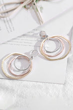 Load image into Gallery viewer, Silver 3-color Concentric Rings Dangle Earrings
