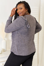 Load image into Gallery viewer, Square Neck Ruffle Shoulder Long Sleeve Top
