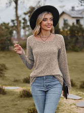 Load image into Gallery viewer, Ribbed Square Neck Long Sleeve Top
