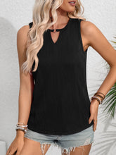 Load image into Gallery viewer, Textured Cutout Round Neck Tank
