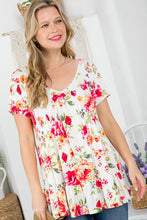 Load image into Gallery viewer, Allover Floral Print Babydoll Top
