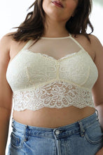Load image into Gallery viewer, Plus Size High Neck Lace Racerback Bralette
