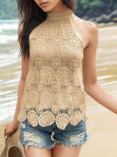 Load image into Gallery viewer, Lace Tied Mock Neck Tank
