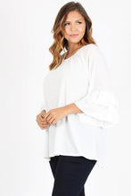 Load image into Gallery viewer, Knit 3/4 Sleeve Double Layer Ruffle Sleeve Top
