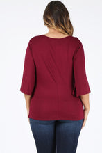 Load image into Gallery viewer, Plus size cowl neck basic top
