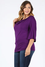 Load image into Gallery viewer, Plus size cowl neck basic top

