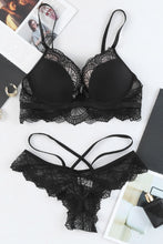 Load image into Gallery viewer, Victoria Lace Crochet Criss Cross Lingerie Set
