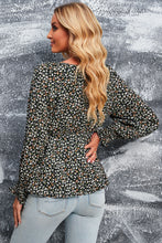 Load image into Gallery viewer, Boho Floral Print Front Tie Ruffled Long Sleeve Blouse
