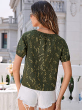 Load image into Gallery viewer, Printed Round Neck Short Sleeve Blouse
