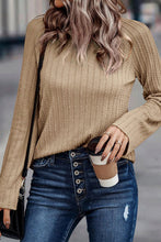 Load image into Gallery viewer, Ribbed Round Neck Knit Long Sleeve Top
