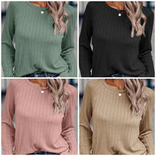 Load image into Gallery viewer, Ribbed Round Neck Knit Long Sleeve Top
