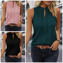 Load image into Gallery viewer, Solid Notched Sleeveless Blouse
