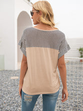 Load image into Gallery viewer, Striped V-Neck Short Sleeve Top
