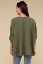 Load image into Gallery viewer, Woven Airflow V-Neck Puff Half Sleeve Top
