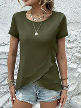 Load image into Gallery viewer, Ruffled Round Neck Short Sleeve Top
