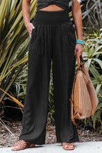Load image into Gallery viewer, Smocked Waistband High Waisted Wide Leg Pants
