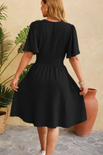 Load image into Gallery viewer, Ruched Surplice Short Sleeve Dress
