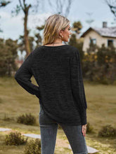 Load image into Gallery viewer, Round Neck Long Sleeve Buttoned Top
