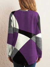 Load image into Gallery viewer, Geometric Round Neck Long Sleeve Top
