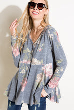 Load image into Gallery viewer, Floral Triblend Print Babydoll Top - Plus
