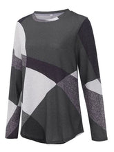 Load image into Gallery viewer, Geometric Round Neck Long Sleeve Top
