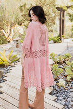 Load image into Gallery viewer, Crochet Open Patch Longline Kimono
