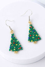 Load image into Gallery viewer, Beaded Christmas Tree Earrings
