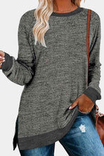 Load image into Gallery viewer, Round Neck Long Sleeve Slit T-Shirt
