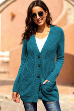 Load image into Gallery viewer, Cable Knit Button Up Long Sleeve Cardigan
