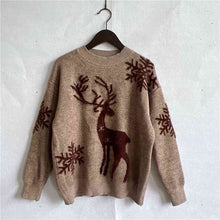 Load image into Gallery viewer, Reindeer and Snowflake Pattern Sweater
