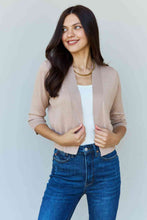 Load image into Gallery viewer, Khaki 3/4 Sleeve Cropped Cardigan
